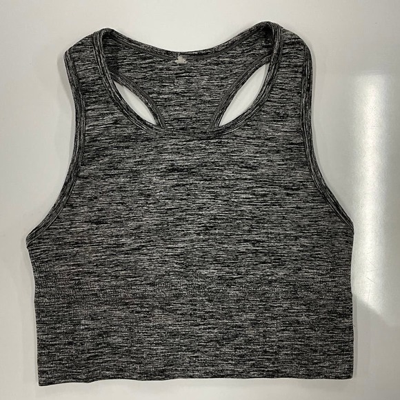 DKNY Womens Gray Heather Pattern Sports Bra Athletic Top Measurements in Picture - Picture 2 of 7